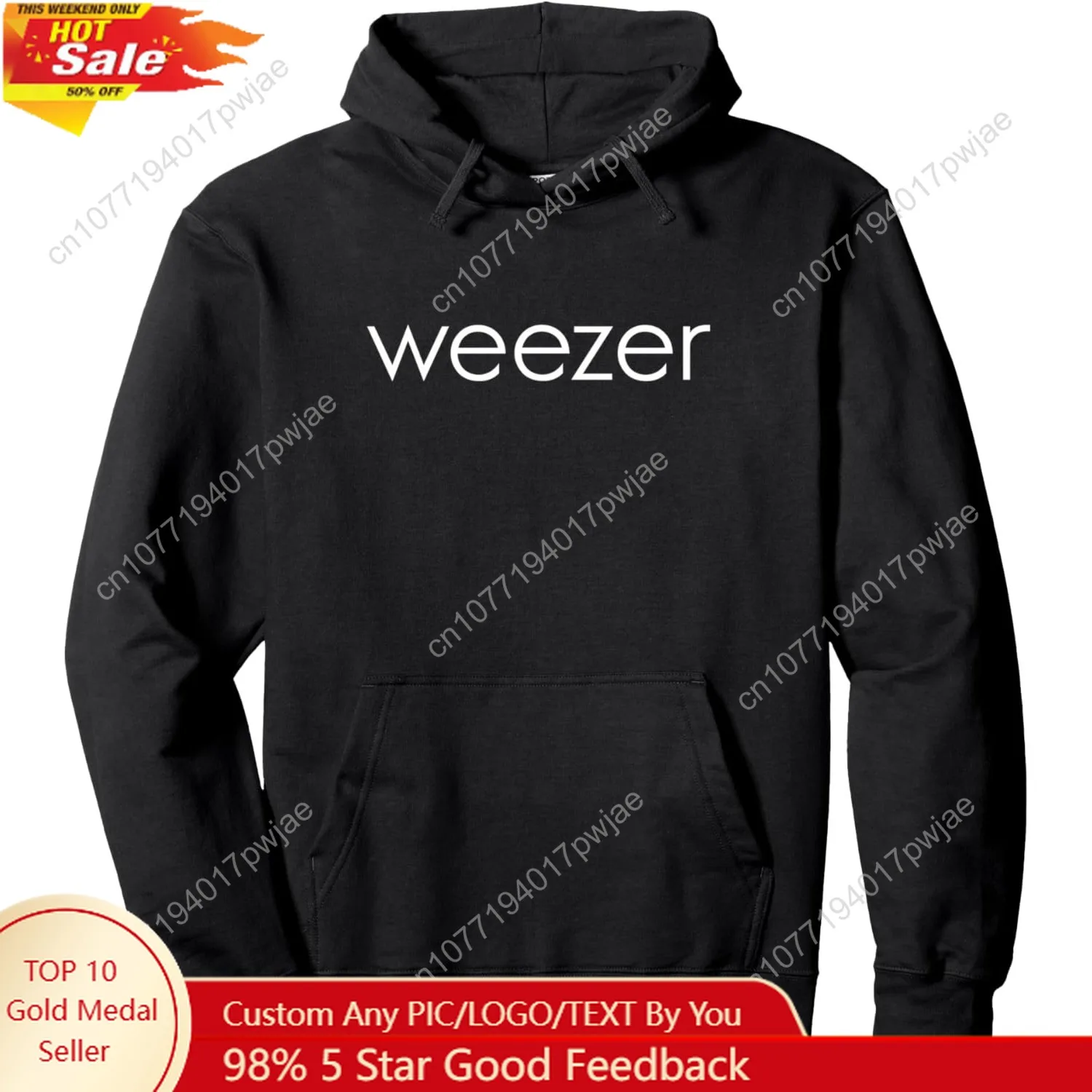 

Weezer — классический пуловер с логотипом, пуловер с капюшоном