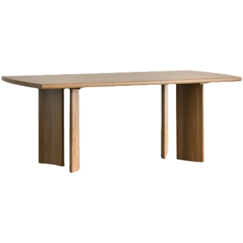 

Japanese simple wabi style solid wood dining table household ash wood dining table