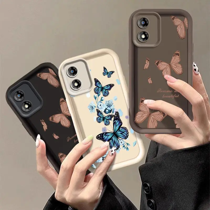 E13 Charming Butterfly New Sky Eye Phone Case For Motorola Moto E13 Shatterproof Camera Protection Moto E13 Soft Back Cover