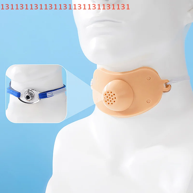 لوازم العلاج لإعادة تأهيل الحلق قناع فحم الحنجرة الكامل غطاء غبار القصبة الهوائية من السيليكون