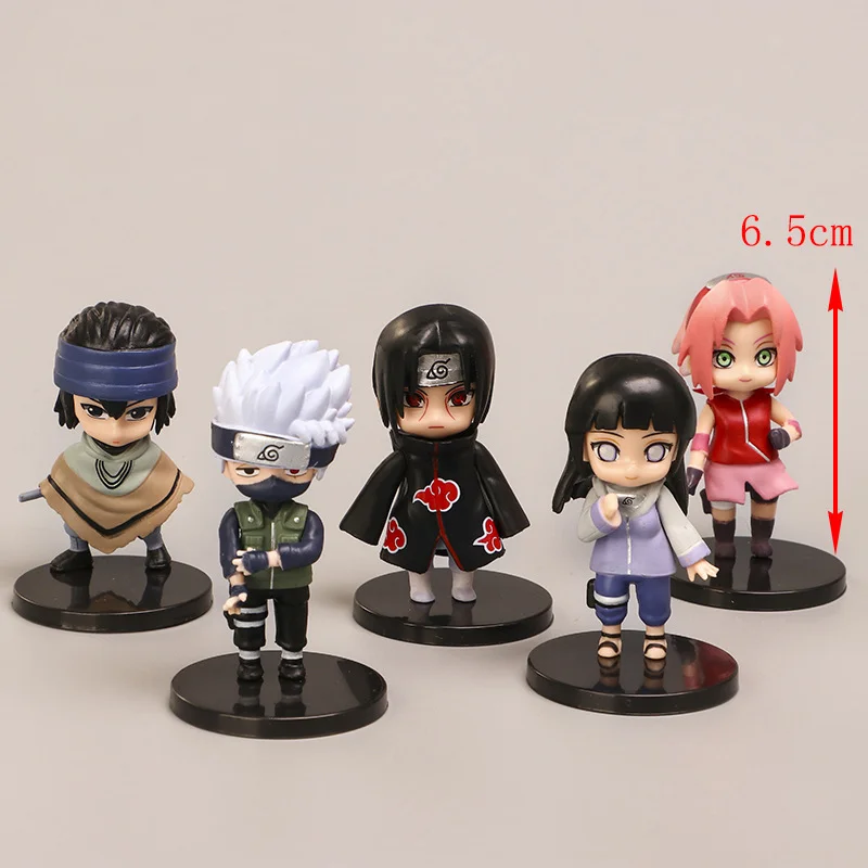 NarAAShippuden Anime Q Version PVC Figurines Jouets pour Enfants, HinMiSasuke, Itachi, Kakashi, Gaara, Poupées Cadeau, 12Pcs, Ensemble