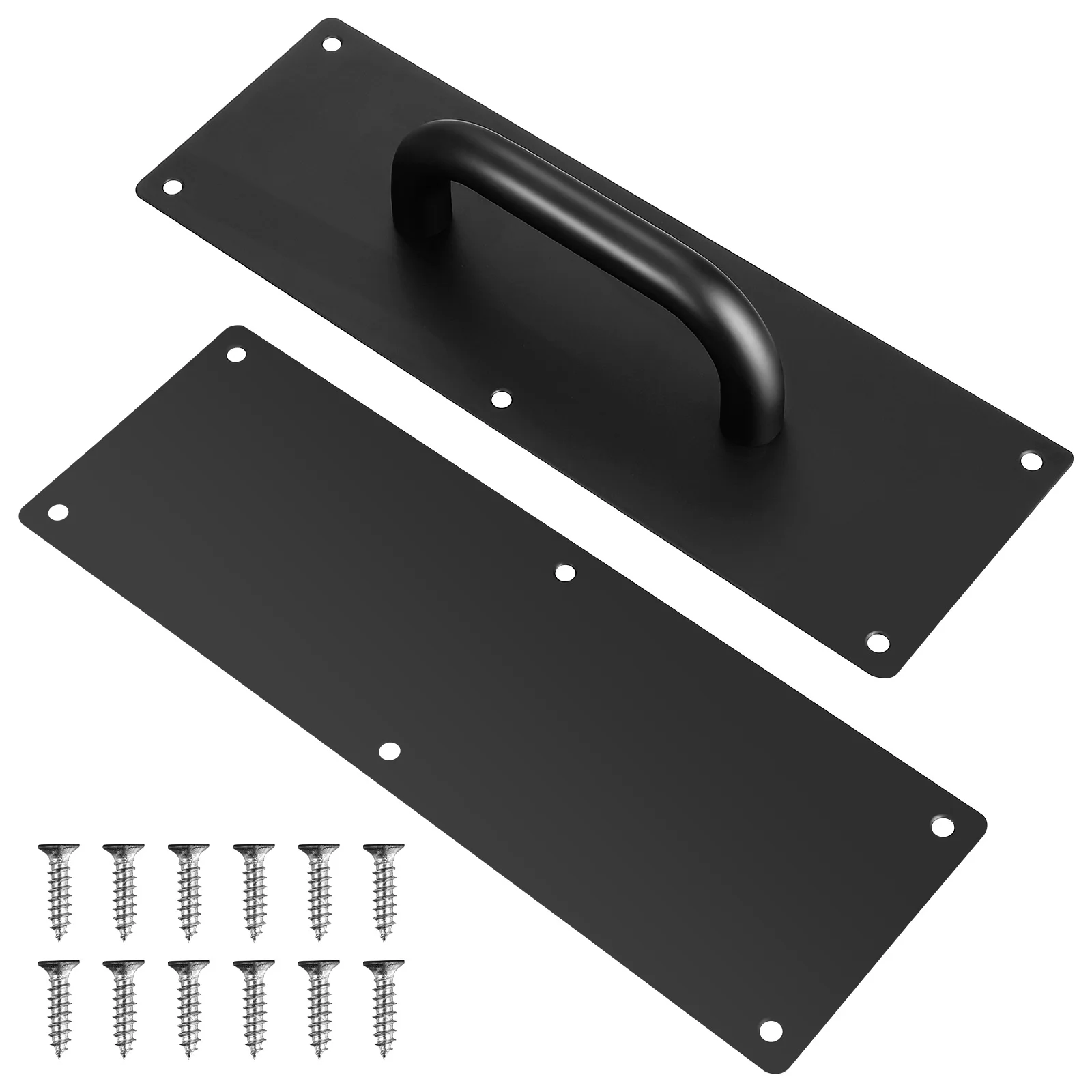 

Black Stainless Push Pull Door Commercial Push Pull Door Handle Handle for Interior Doors with Wide Base Plate Commercial