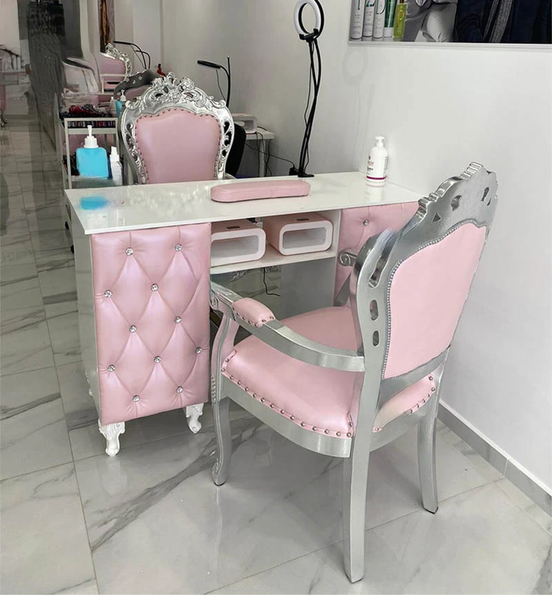 Nails salon pedicure furniture package nail station and chair set manicure bar table desk luxury nail tables with dust collector