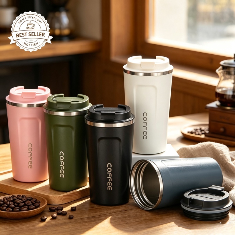 380/510ML Leakproof Stainless Steel Thermal Coffee Mug Insulated Travel Water Cup for Car Office Outdoor Camping