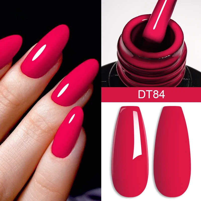 MEET ACROSS 7ml Fluorescencyjny czerwony żelowy lakier do paznokci Wiosna Lato Neon Półtrwały lakier do paznokci UV Gel Nail Art Base Matte Top