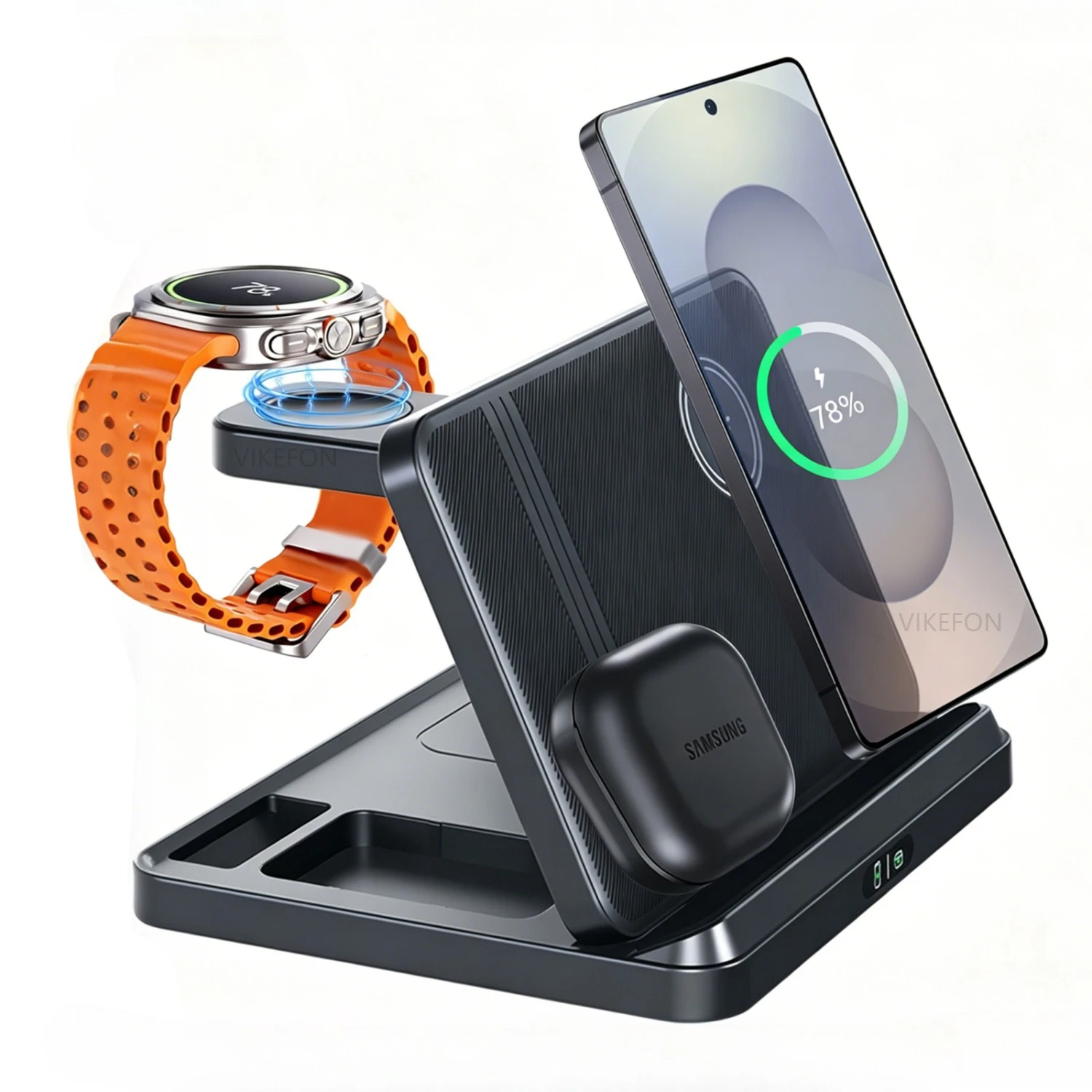 

Desktop 3 in 1 Wireless Charger Stand Detachable Watch Charge For Samsung S26 S25 Galaxy Watch 7 Buds Pro Fast Charging Station