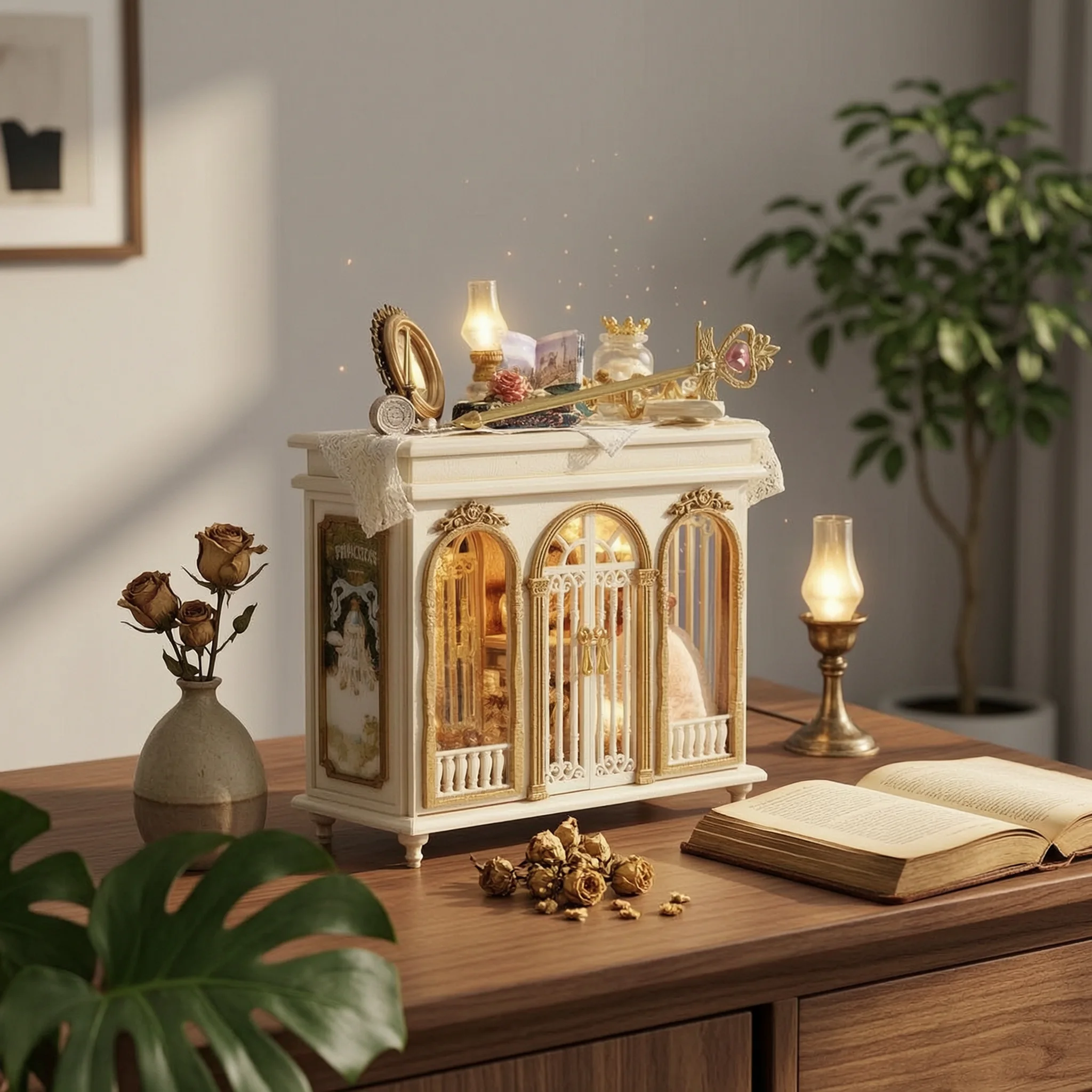 miniature-dollhouse-cabinet-illuminated-european-design-miniature-house-vintage-display-cabinet-gift-home-decor-wooden