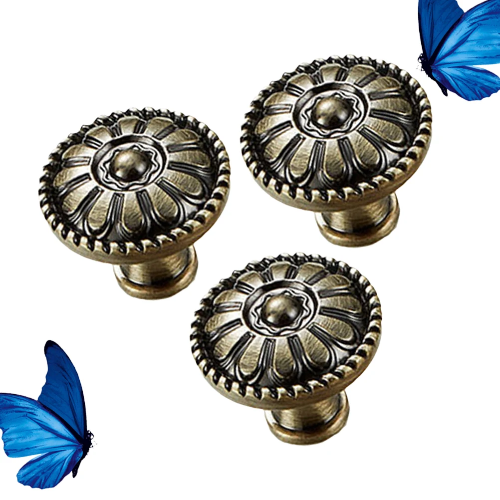

3 PCS Door Handle European Style Cabinet Drawer Knob Handles Furniture Zinc Alloy