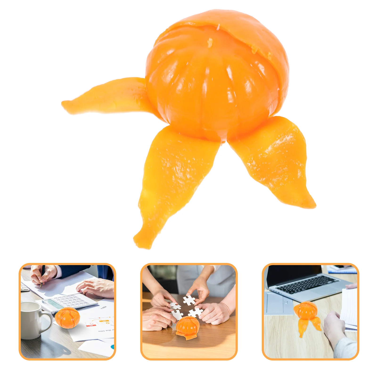 

2Pcs Peelable Orange Shaped Squeeze Tpr Stress Relief Sensory Fidget for Anxiety Decompression Fun Party Favors Office