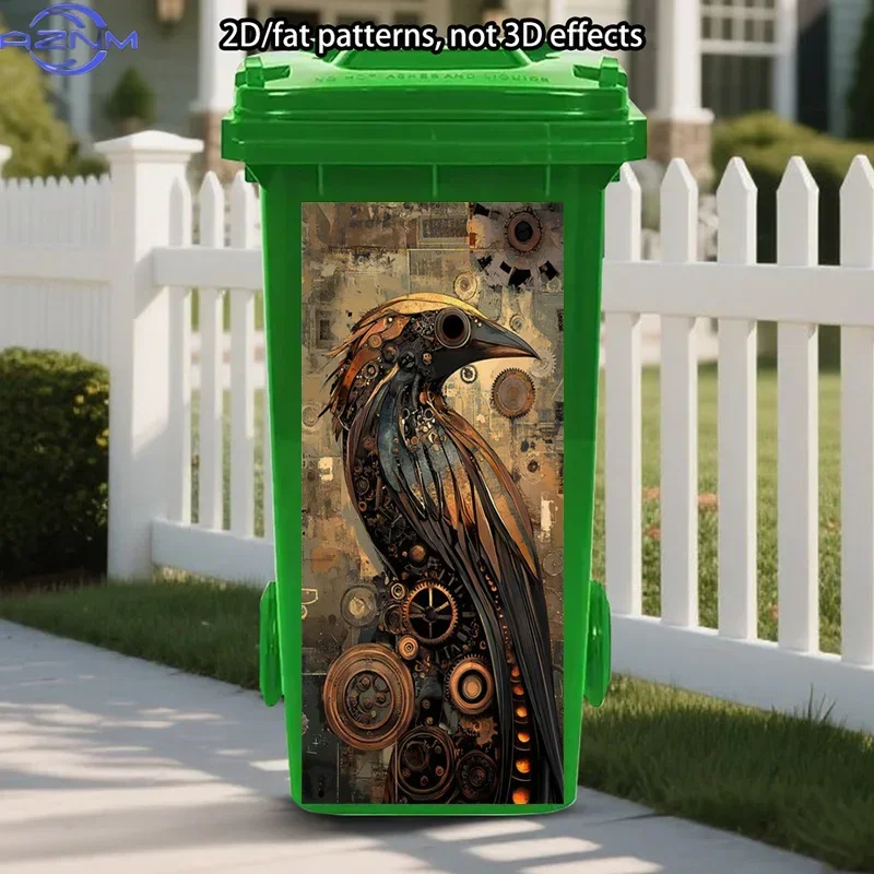 Home Garbage Bin 2D Printed Pattern Decal Attractive Ornament for Surface Restyle