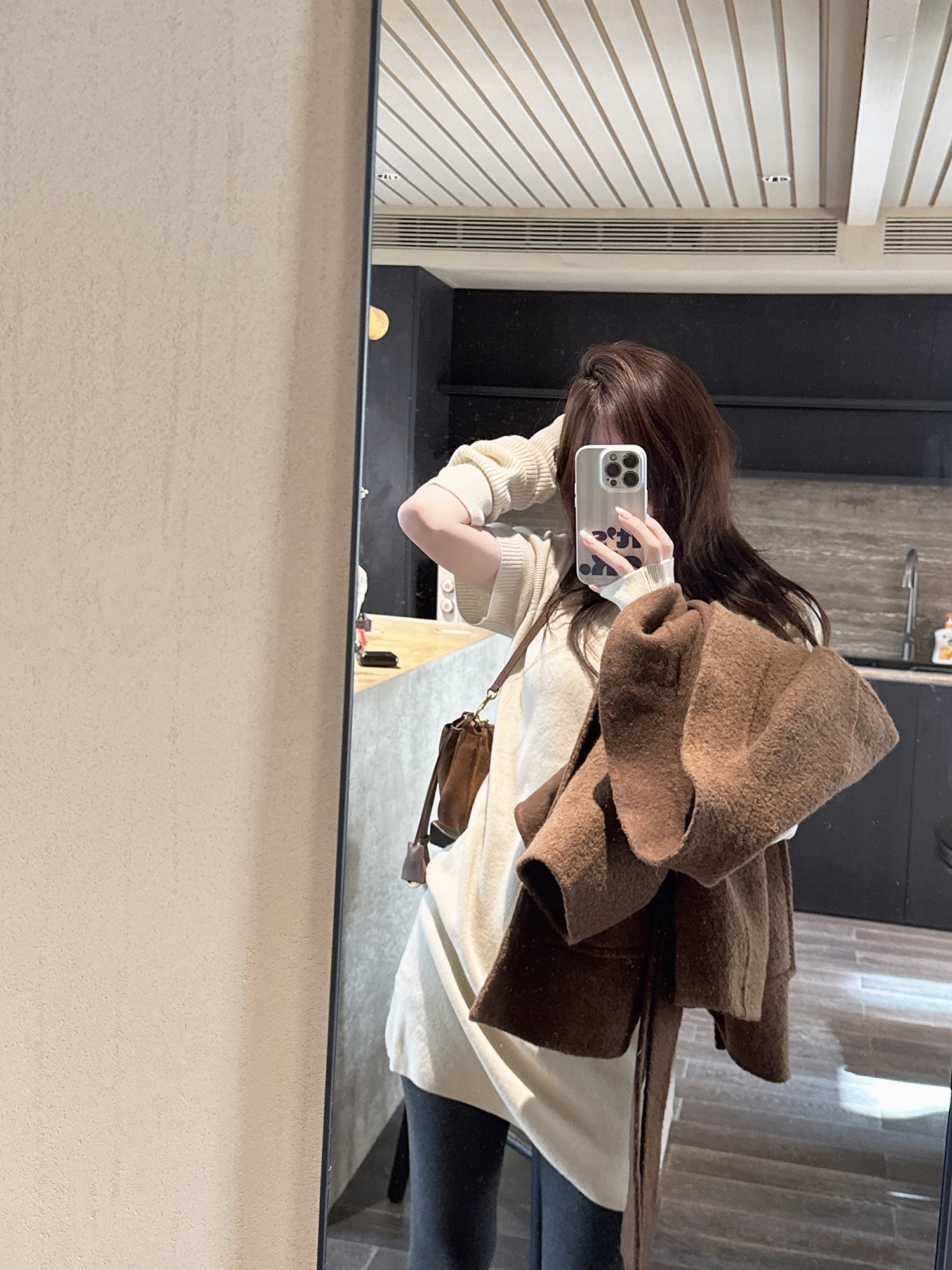 

Chia Autumn Winter Woolen Dr Warm Thiened Long Sve round Ne Midi Dr Tangerine Color Pure Color Suit Busin Com...