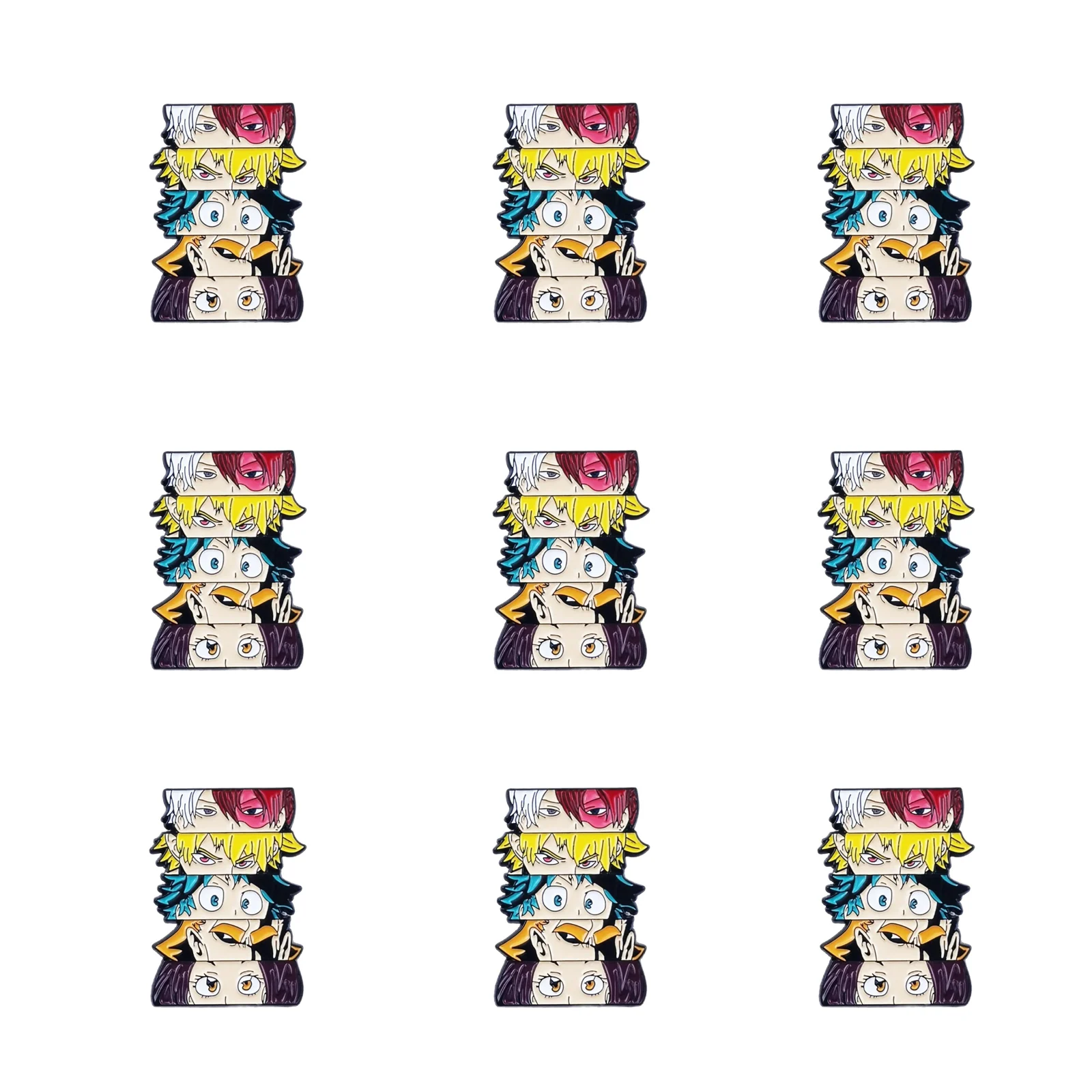9Pcs Anime MHA Stack Character Enamel Pin Metal Brooch Badge Cartoon Jewelry Backpack Clothes Decor Fans Gift
