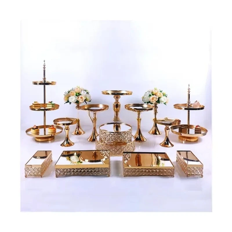 Luxury Round Cake Stand Dessert Stand Plate & Dish for Wedding Cup Cake