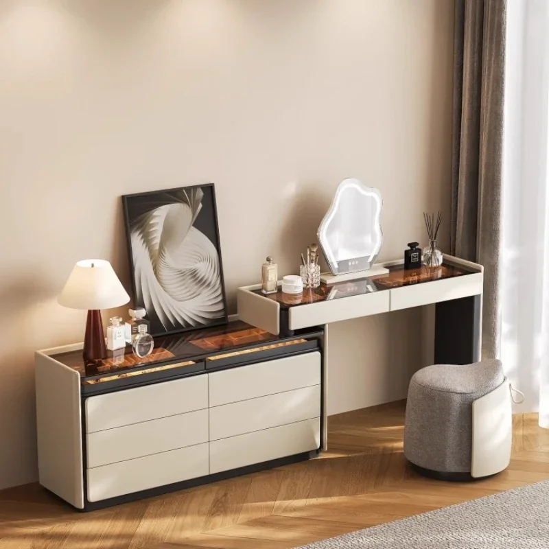 Tocador con espejo, gabinetes modernos para sala de estar, maquillaje, tocador barato, cómodo para dormitorios, joyero de pie, espejo