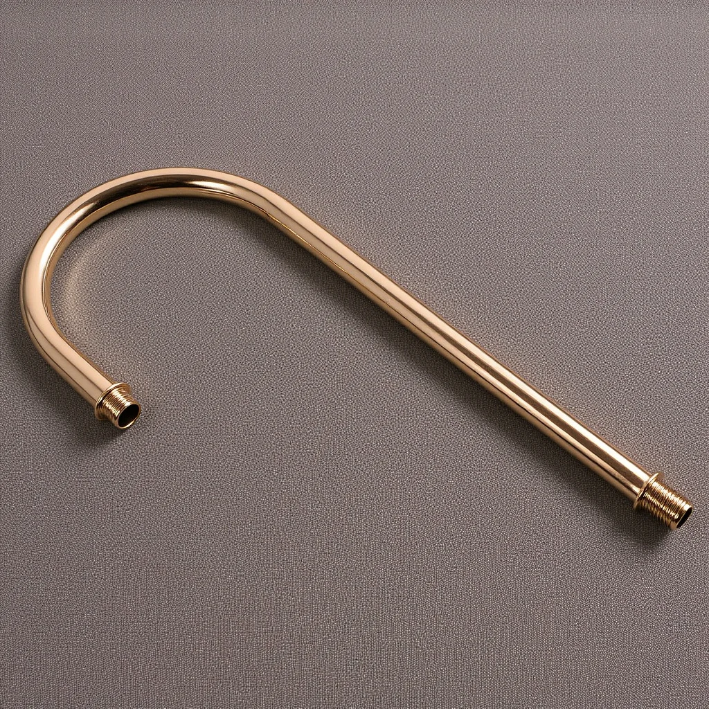 อุปกรณ์เสริมโคมไฟติดผนังแบบท่อโค้ง 215 มม. สีทองฝรั่งเศส เกลียว M10 สำหรับทำโคมไฟ ชิ้นส่วนก้านโคมไฟ สไตล์โมเดิร์น มินิมอล อุปกรณ์ติดตั้งไฟดาวน์ไลท์