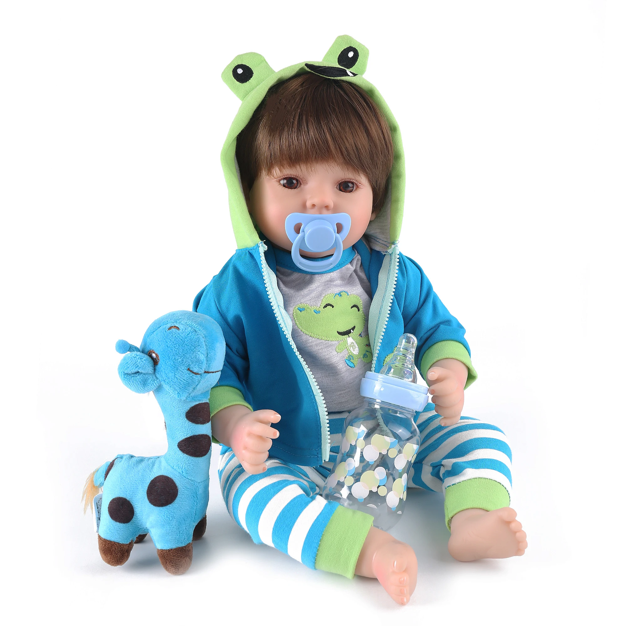 ตุ๊กตาเด็กทารกเหมือนจริง น้ำหนักเท่าเด็กจริง ตุ๊กตาเด็กผู้ชาย 18 นิ้ว ตุ๊กตาเด็กวัยเตาะแตะ ตัวนุ่ม ของเล่น ชุดของขวัญยีราฟ