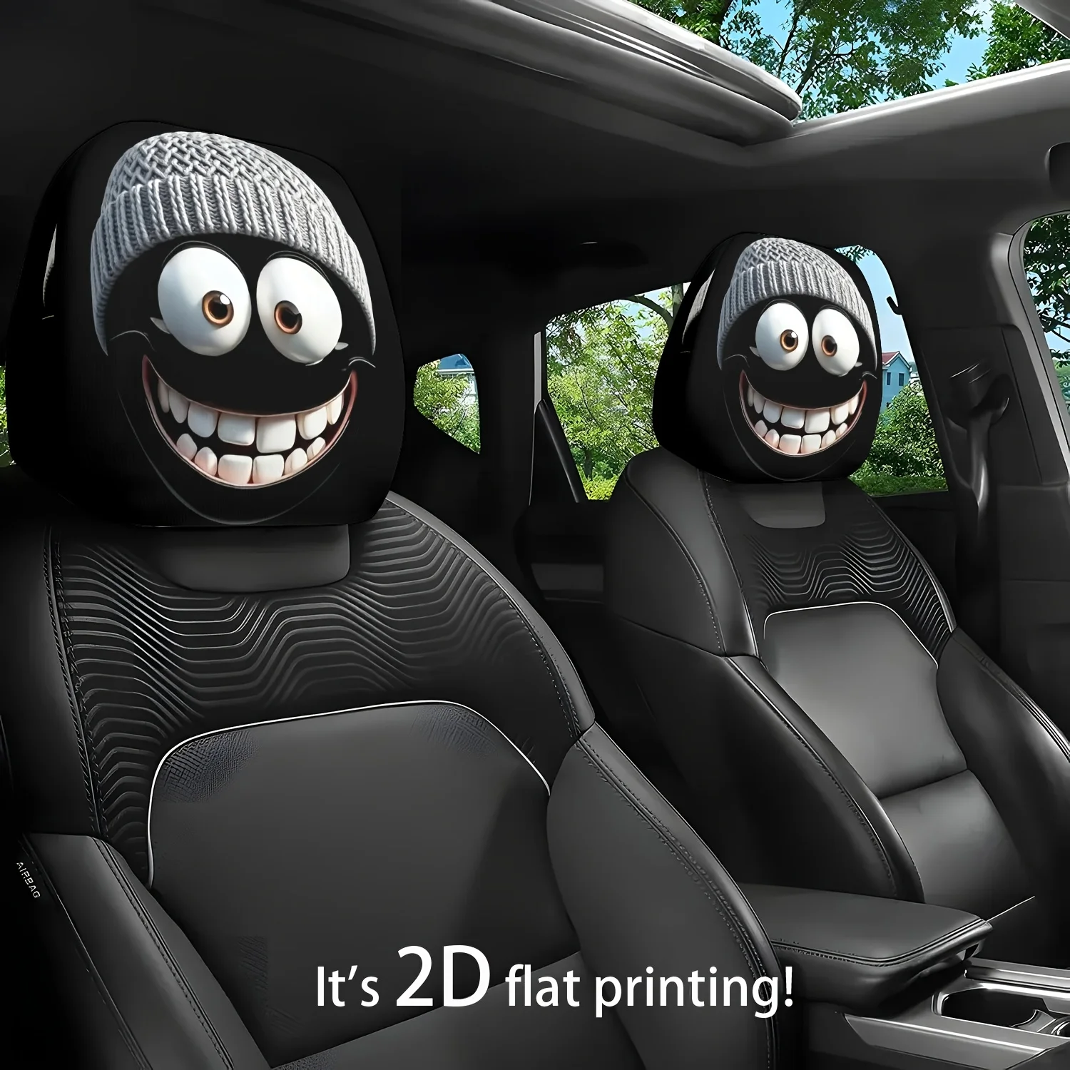 Classic Cartoon Characters with Cute Expressions Themed Printed Car Seat Cushions, Headrests, And Neck Pillow Covers - Featuri