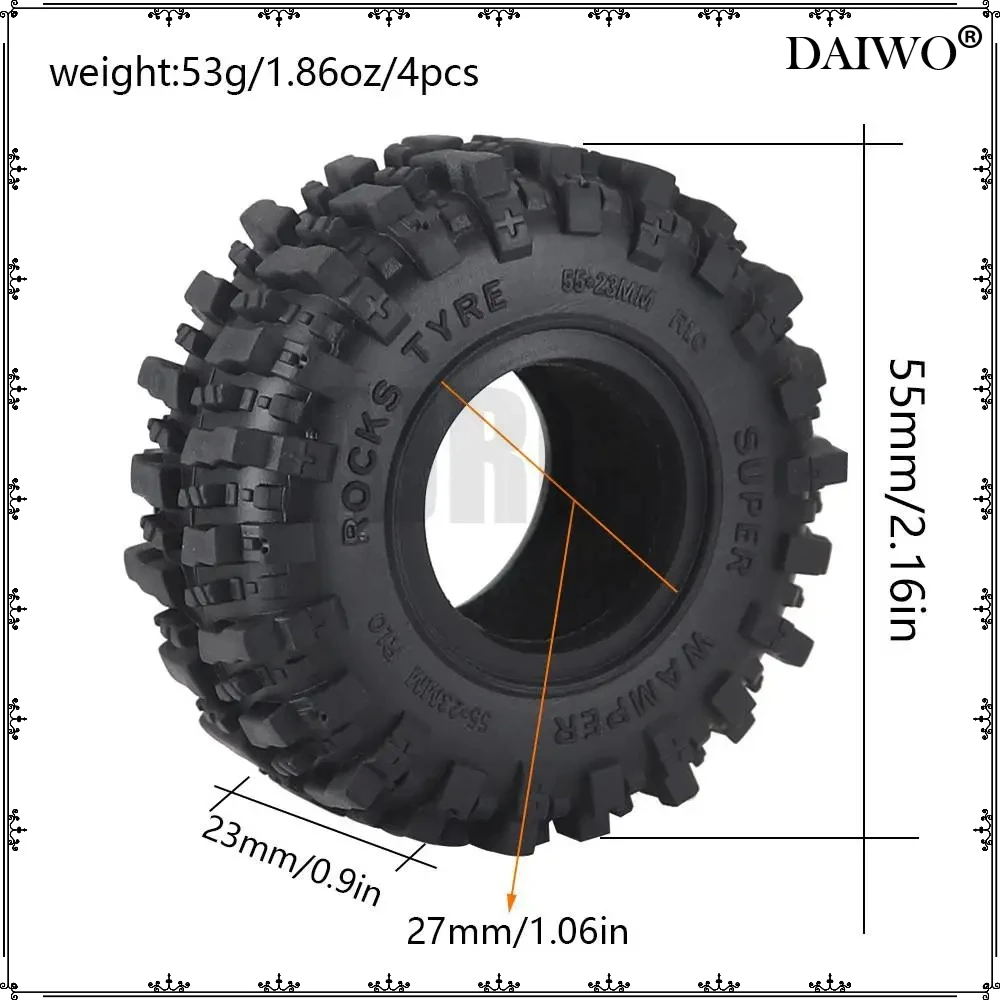 

1 Inch Rubber Tires 1/24 RC Crawler Truck Parts for FMS FCX24 AX24 Axial SCX24 AXI00001 AXI00006 Gladiator 1/18 Traxxas TRX4M