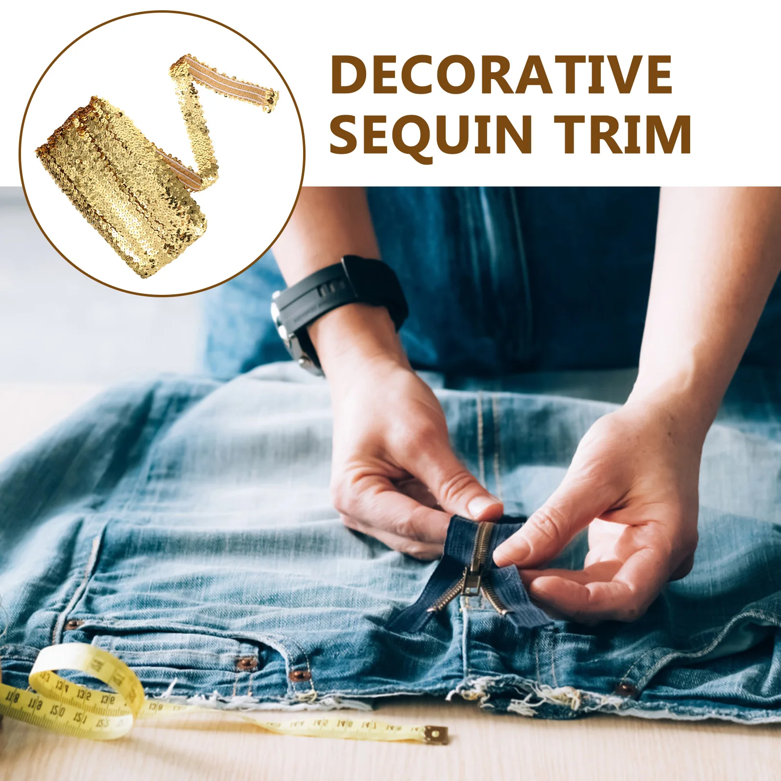 

Sequin Trim Exquisite Cuttable Clothes Trim for Sewing Crafts Decorative Fabric Material Supplies Fabric Material for Sewing