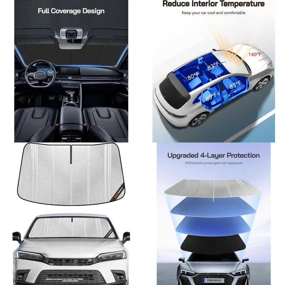 

Универсальный солнцезащитный козырек с полным покрытием для Honda Civic 2022-2025, зеркало заднего вида в комплекте для максимальной защиты от солнца