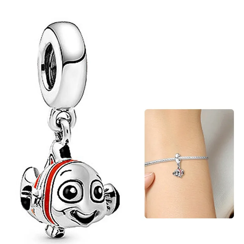 

Горячие оригинальные подвески из серебра 925 пробы, подходят для подвески, браслет-подвеска, рыба-клоун/анабрион, висячие для женщин, изготовление ювелирных изделий своими руками