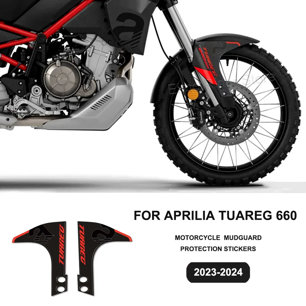 Kit de pegatinas de protección para guardabarros de motocicleta APRILIA TUAREG 660 2023-2024, Protector antiarañazos impermeable de resina 3D