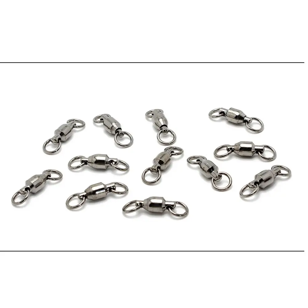 Size 0# to 10# Stainless Steel High Quality Solid Ring Bearing Barrel Fishing Rolling Swivel Connector Heavy Duty Ball