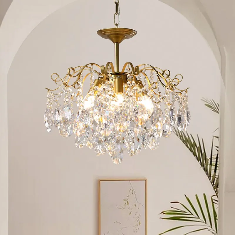 

Living room lamp French light luxury romantic crystal chandelier creative personality American retro villa atmosphere