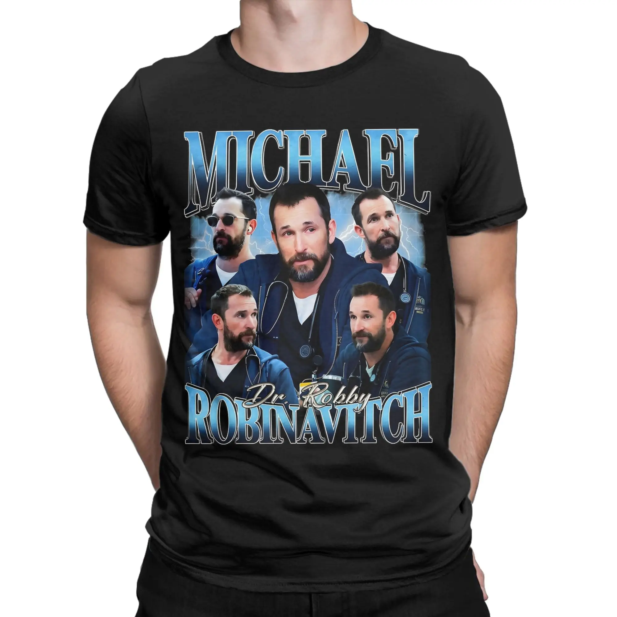 Dr. Robby robinavitch The Pitt Tv Show T Shirt for Men 100% Cotton Novelty T-Shirts Crew Neck  Tees Short Sleeve Clothes Gift