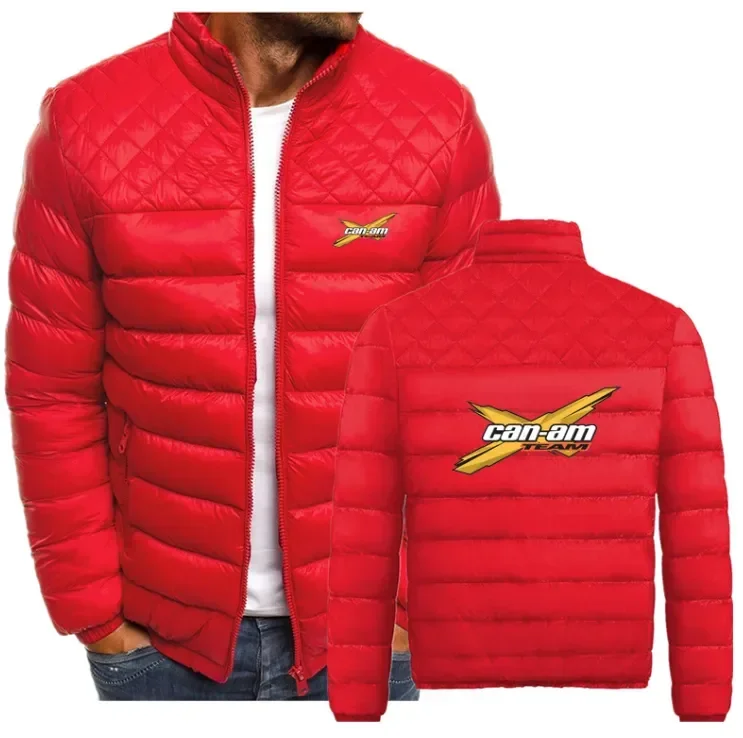 

Autumn and winter CAN-AM men's cotton padded jacket simple and fashionable Ling grid cotton padded jacket men's fashion jacket