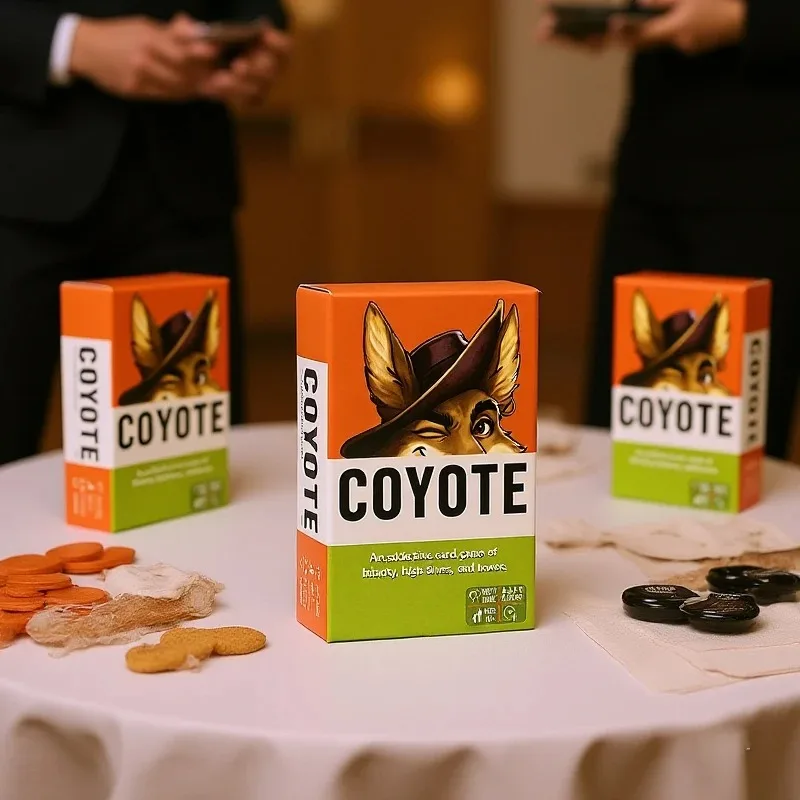 لعبة بطاقة Coyote Party، تعرف على لعبة الورق المعبأة بالحركة مليئة بخمسة عالية والخراب، ألعاب بطاقات الحركة المضحكة، لعبة ذئب البراري