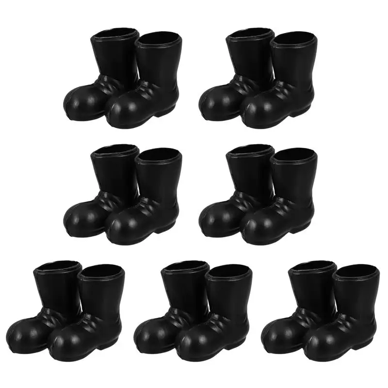 7 Pairs of Santa Claus Shoes Model Decorative Mini Boots Costume Ornaments