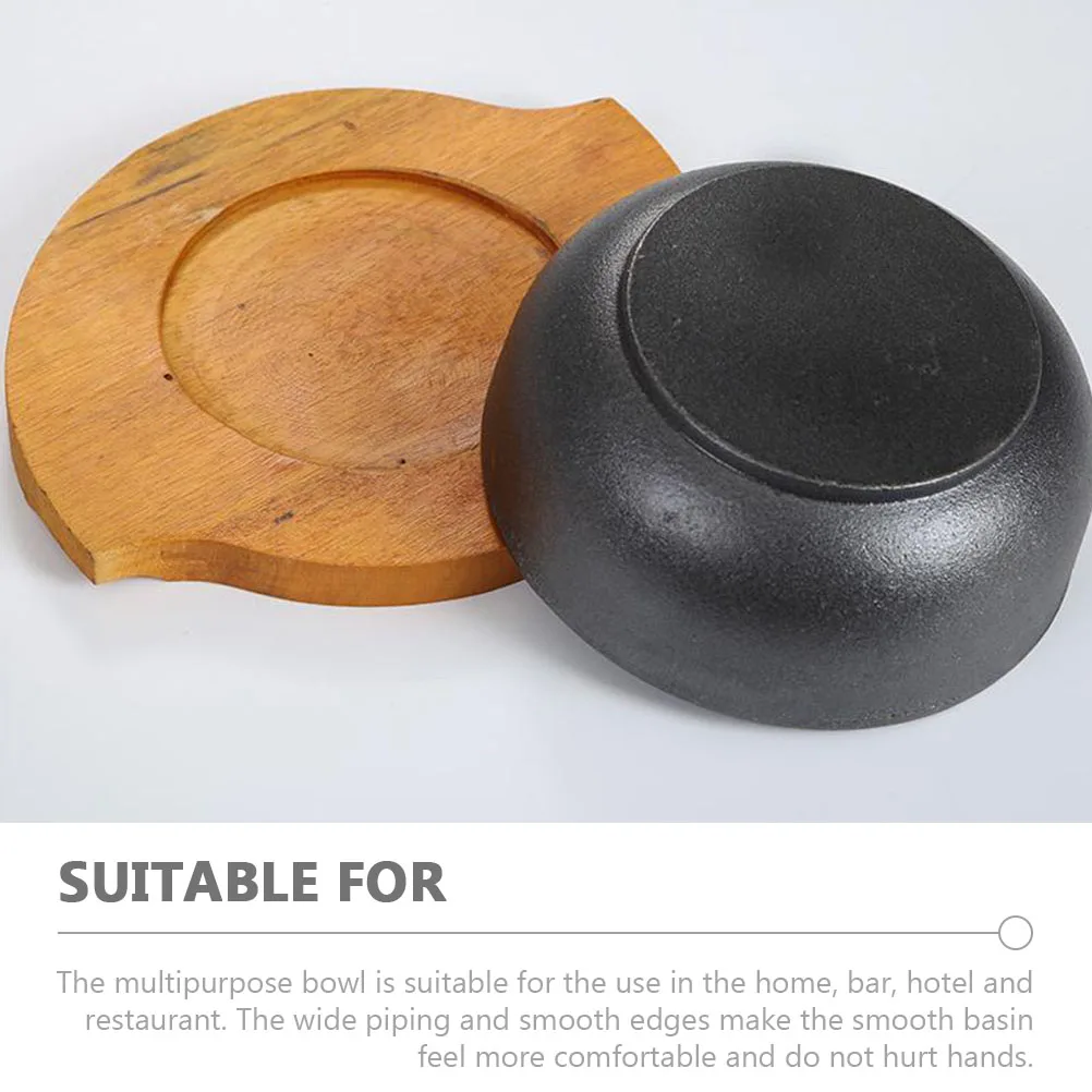 

Cast Iron Bibimbap Bowl Black Stone Multi-purpose Rice Reusable Korean Cuisine Household Serving Bowl Fine Workmanship Smooth