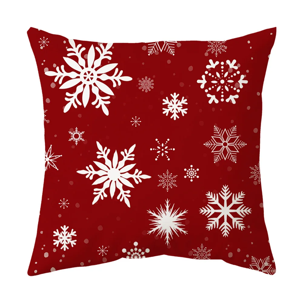 New Christmas decoration red combination printed pillow case