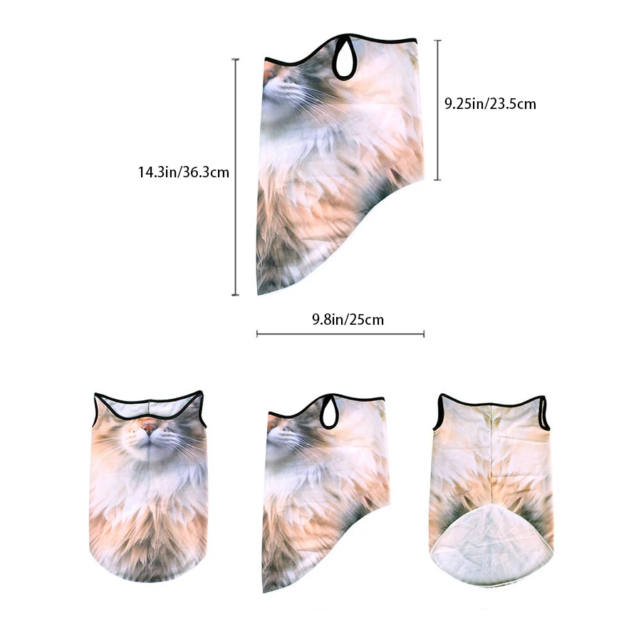 Lce الحرير تنفس باندانا ركوب الدراجات تشغيل وشاح ركوب المشي لمسافات طويلة الرياضة 3D الحيوان قناع الوجه غطاء وشاح رائع حماية الرقبة #5