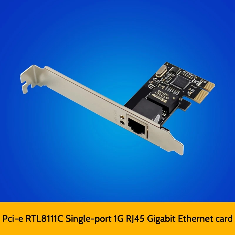 การ์ดเครือข่ายกิกะบิตการ์ด RJ45 X1 PCIe RTL8111C พอร์ตเดียว1000เมตรการ์ดอะแดปเตอร์อีเทอร์เน็ตการ์ดเครือข่ายสำหรับเดสก์ท็อป