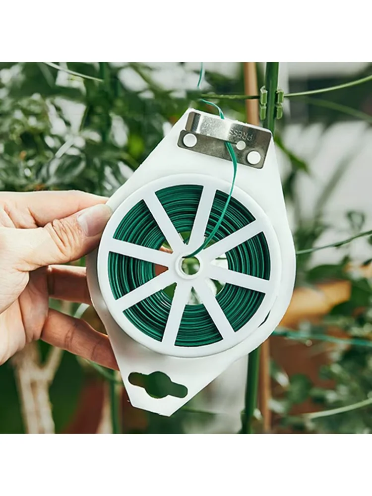 1 Roll 100M Multifunctional Plastic Steel Twist Tie Sturdy Reusable Garden Flower Plant Support Strap Tie