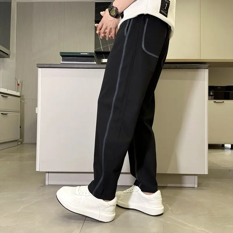 Abbigliamento uomo autunno moda Casual sport Running pantaloni dritti Y2K Streetwear contrasto colore pantaloni larghi Pantalones Hombre
