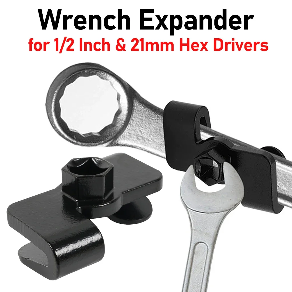 Universal Wrench Extender Adaptor for 1/2 Inch & 21mm Hex Drivers Carbon Steel Wrench Extension Mechanic Torque Multiplier Tool