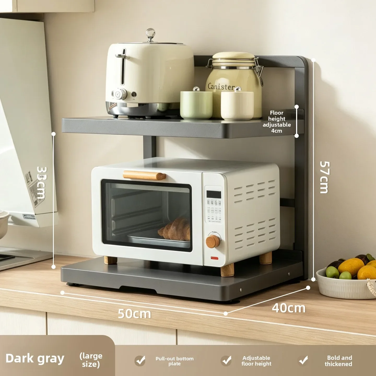 Kitchen Microwave Oven Shelf Pull-out Multifunctional Countertop Rice Cooker Rack Household Oven Multi-layer Storage Rack