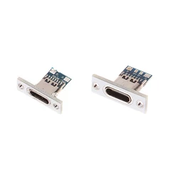10pcs USB 3.1 Type C Socket Fixing Plate Type-C USB Jack 3.1 Type-C 2Pin 4Pin Female Connector Jack Charging Port Replacement