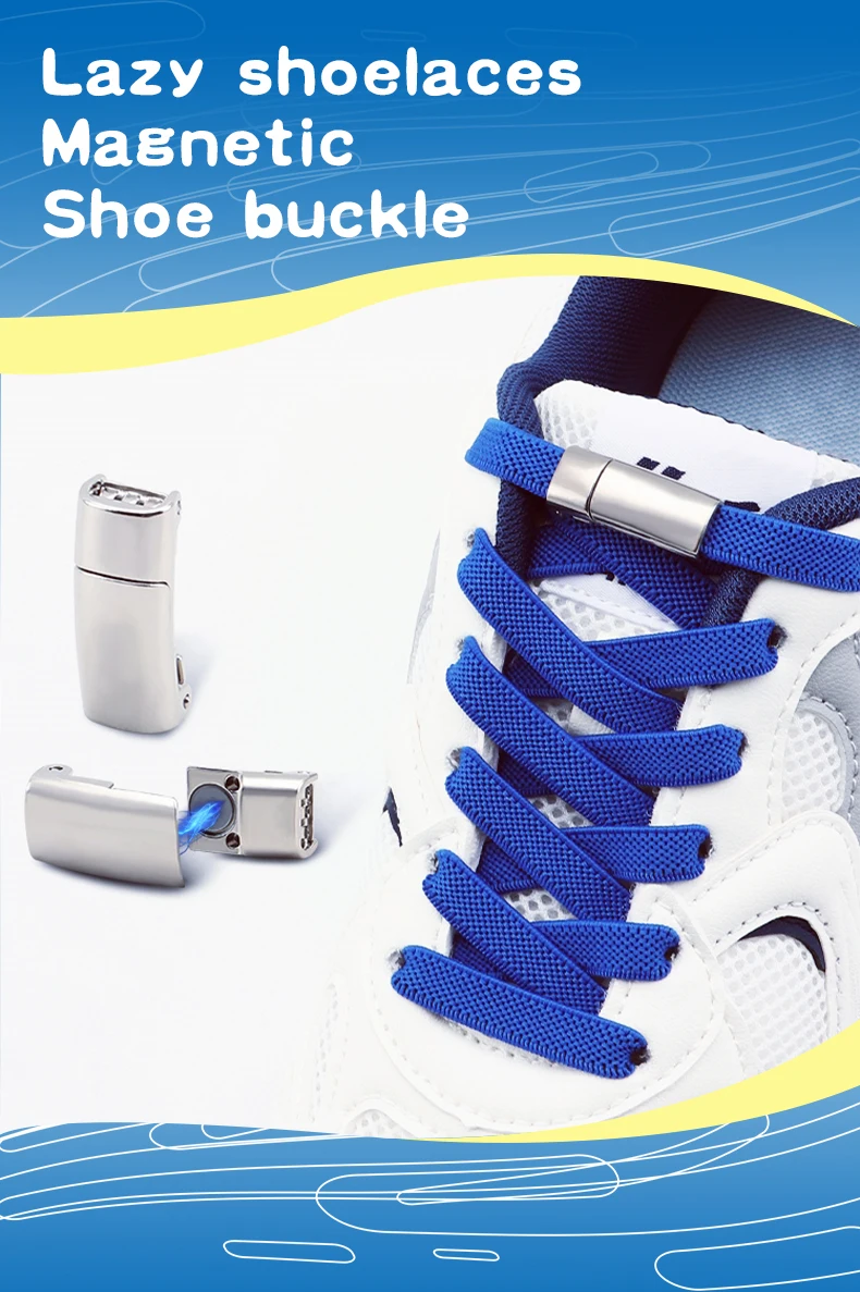 Magnetische Schnürsenkel ohne Schnürsenkel, elastische Schnürsenkel für Sneaker, Schnürsenkel ohne Binden, für Kinder und Erwachsene, 0,8 mm breit, Schuhzubehör. – Detail 1