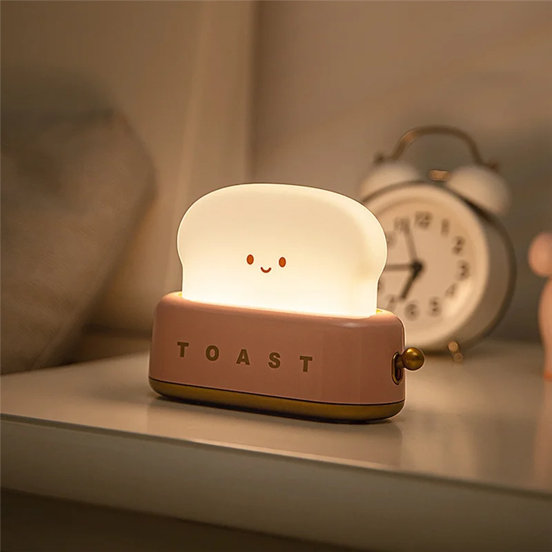 

ABMH-Toast Ночник Тостер Настольный светильник Детский ночник Симпатичная прикроватная лампа для спальни