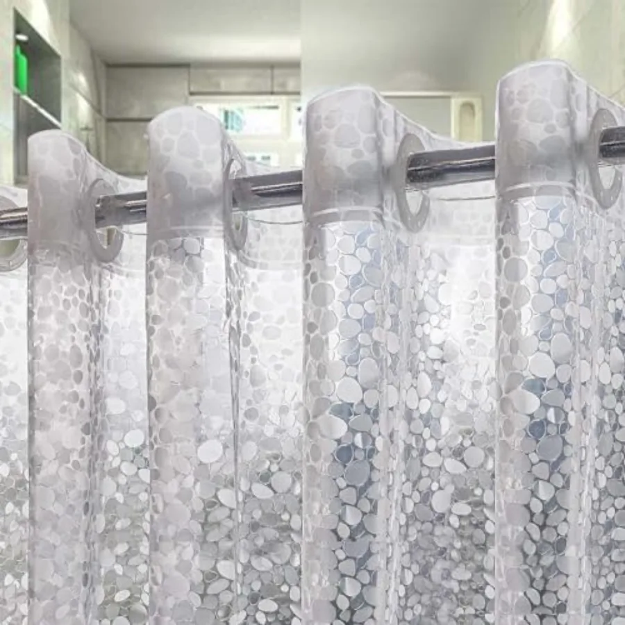 

Душевая шторка-вкладыш без крючков, сверхдлинная, 94 дюйма, из ПЭВА, водонепроницаемая, сверхпрочная, для ванной комнаты, без крючков, L