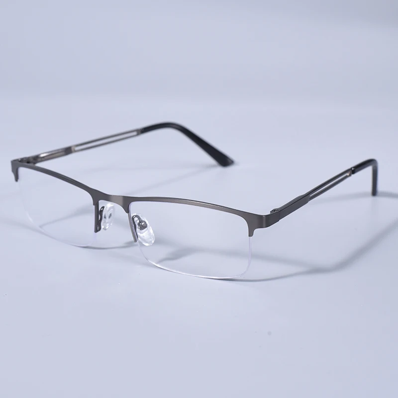 2025 männer Blau Licht Blockieren Lesebrille Metall Halb Rahmen Brillen Mit Frühling Scharnier Computer Reader + 125 + 175 – Detail 14