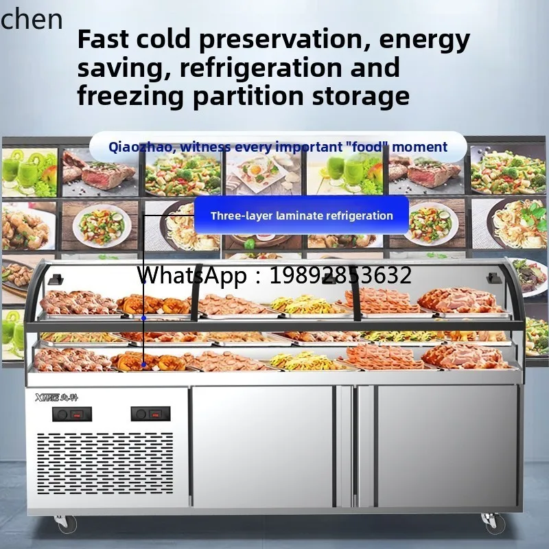 BB  three-layer ladder ordering cabinet, refrigerated fruit fishing display cabinet, seafood fresh-keeping cabinet, freezer