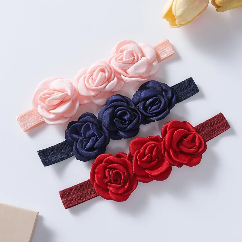 Baby Girl Boy Headband Newborn Elastic Flower Toddler Hair Band Kids Headwear Soft Solid Hairbands Child Hair Accessories Party