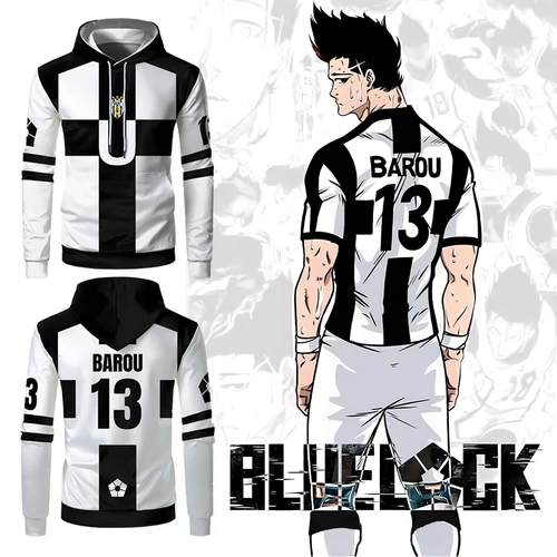 Imagen 2 del producto 2025 Blue Lock Ubers Jersey chándal de fútbol uniformes de Cosplay Barou Aiku Lorenzo Sudadera con capucha Unisex Uber sudaderas 100-6XL sudaderas con capucha