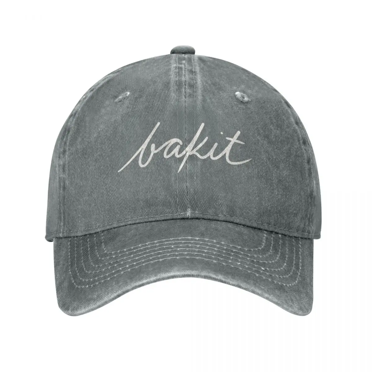 Bakit - White Handwritten Script Baseball Caps Snapback Denim Hats Outdoor Adjustable Casquette Hip Hop Baseball Cowboy Hat