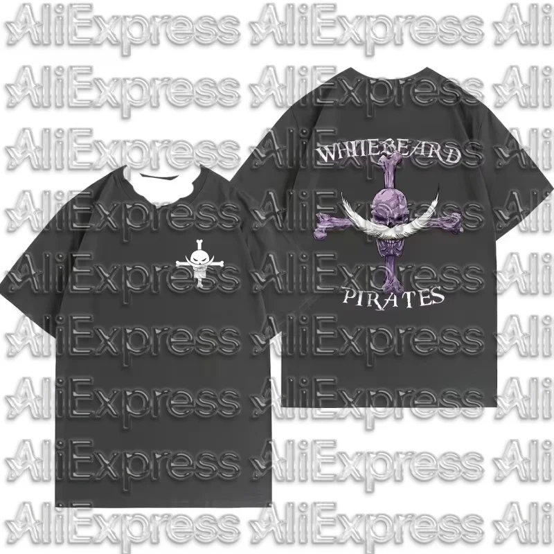 موتو 2025 الصيف الرجال تي شيرت قطعة واحدة اللحية البيضاء قطعة واحدة لوفي Escaton الرسوم المتحركة قمصان قصيرة الأكمام القطن قمم تي شيرت المحملة